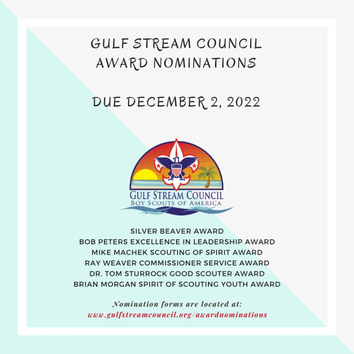 Council Award Nominations Gulf Stream Council, BSA